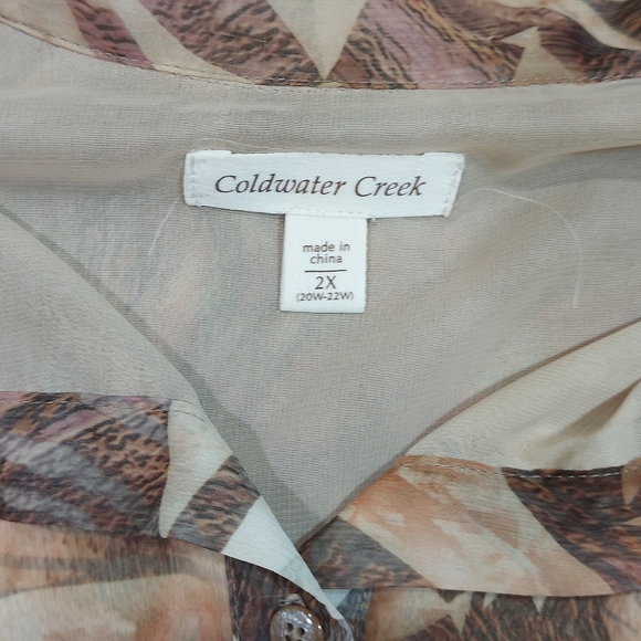 COLDWATER Creek Cotton Sheer Blouse, 2X (20W- 22W) - Picture 6 of 11